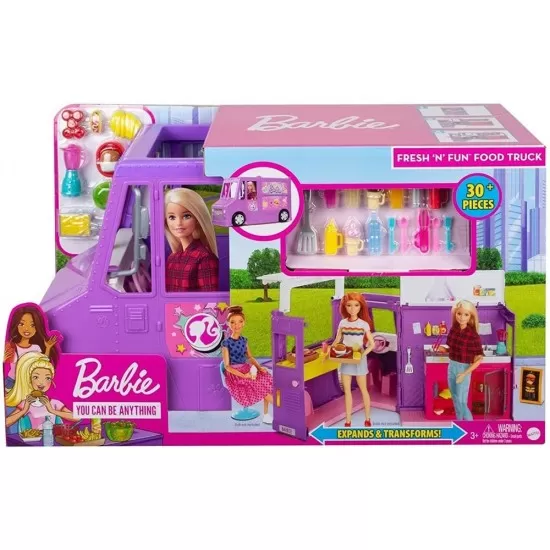 Masina Barbie Rulota cu mancare si accesorii Masina Barbie Rulota cu mancare si accesorii