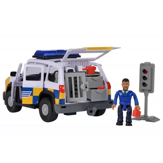 Masina de politie Simba Fireman Sam, Sam Police Car cu figurina si accesorii Masina de politie Simba Fireman Sam, Sam Police Car cu figurina si accesorii