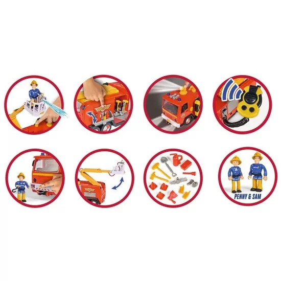 Masina de pompieri Simba Fireman Sam Mega Deluxe Jupiter cu 2 figurine si accesorii Masina de pompieri Simba Fireman Sam Mega Deluxe Jupiter cu 2 figurine si accesorii
