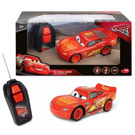 Masina Dickie Toys Cars 3 Single-Drive Lightning McQueen cu telecomanda Masina Dickie Toys Cars 3 Single-Drive Lightning McQueen cu telecomanda