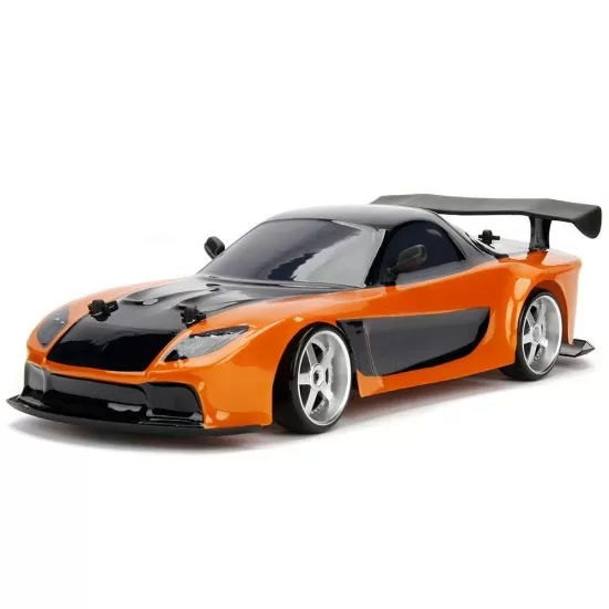Masina Jada Toys Fast and Furious Mazda RX-7 Drift cu anvelope si telecomanda Masina Jada Toys Fast and Furious Mazda RX-7 Drift cu anvelope si telecomanda