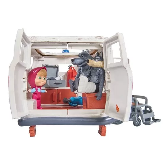 Masina Simba Masha and the Bear Ambulance cu accesorii Masina Simba Masha and the Bear Ambulance cu accesorii