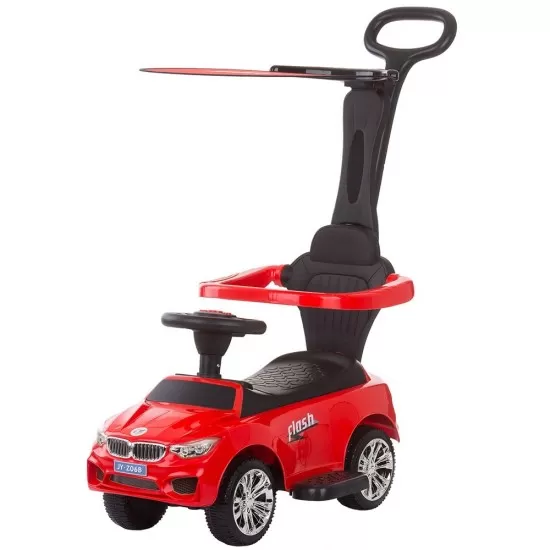Masinuta de impins Chipolino Flash Red cu maner si copertina