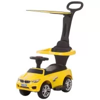 Masinuta de impins Chipolino Flash Yellow cu maner si copertina