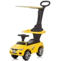 Masinuta de impins Chipolino Flash Yellow cu maner si copertina