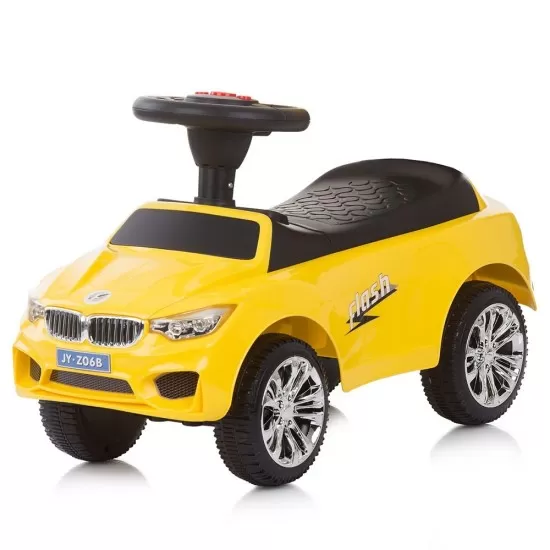 Masinuta de impins Chipolino Flash Yellow cu maner si copertina