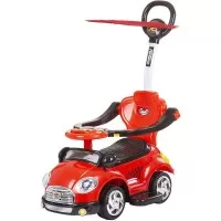 Masinuta de impins Chipolino Super Car Red cu maner si copertina