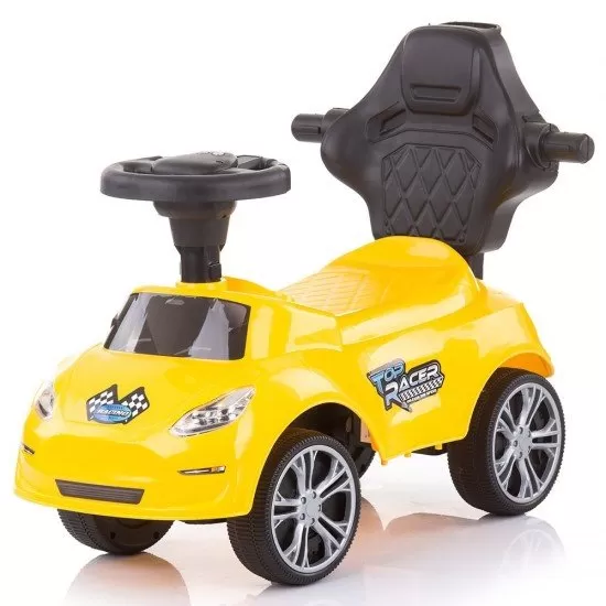 Masinuta de impins Chipolino Turbo Yellow cu maner Masinuta de impins Chipolino Turbo Yellow cu maner