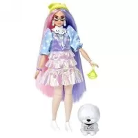 Papusa Barbie Extra Style Beanie GVR05 cu figurina si accesorii