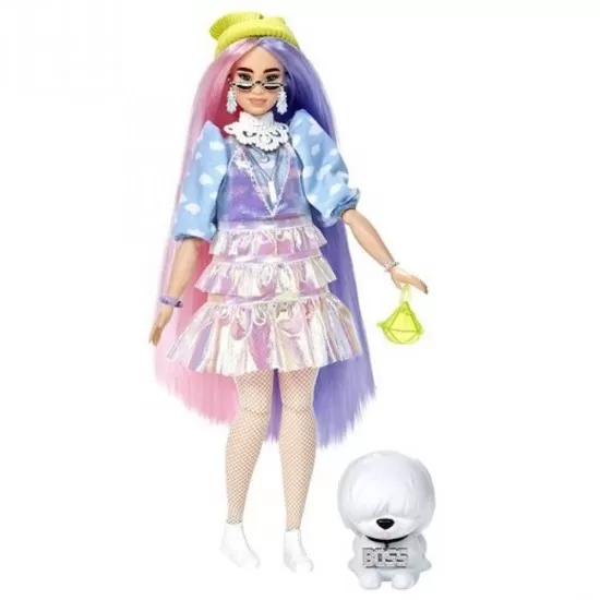 Papusa Barbie Extra Style Beanie GVR05 cu figurina si accesorii Papusa Barbie Extra Style Beanie GVR05 cu figurina si accesorii