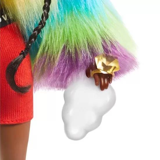 Papusa Barbie Extra Style Curcubeu GVR04 cu figurina si accesorii Papusa Barbie Extra Style Curcubeu GVR04 cu figurina si accesorii