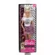 Papusa Barbie Fashionistas blonda cu tricou alb Papusa Barbie Fashionistas blonda cu tricou alb