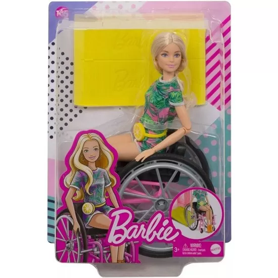 Papusa Barbie Fashionistas in scaun cu rotile si rampa Papusa Barbie Fashionistas in scaun cu rotile si rampa
