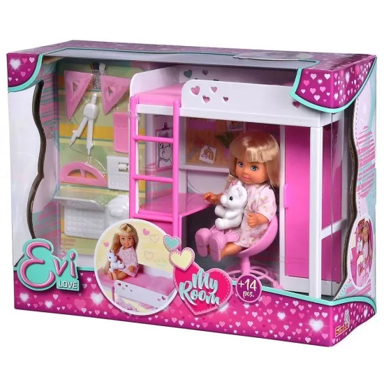 Papusa Simba Evi Love My Room 12 cm cu figurina si accesorii Papusa Simba Evi Love My Room 12 cm cu figurina si accesorii