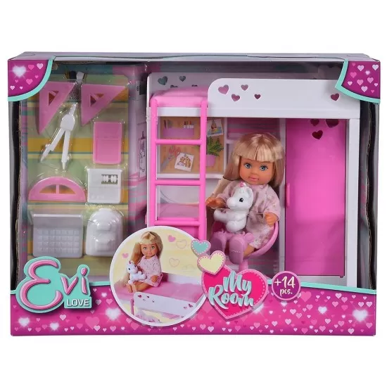 Papusa Simba Evi Love My Room 12 cm cu figurina si accesorii Papusa Simba Evi Love My Room 12 cm cu figurina si accesorii