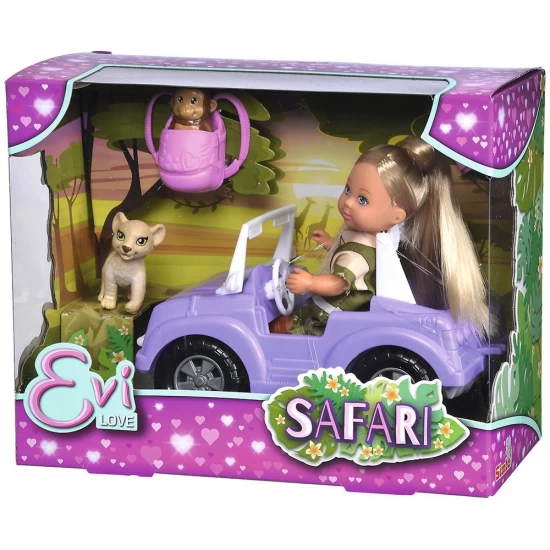 Papusa Simba Evi Love Safari 12 cm cu masinuta, animale si accesorii Papusa Simba Evi Love Safari 12 cm cu masinuta, animale si accesorii