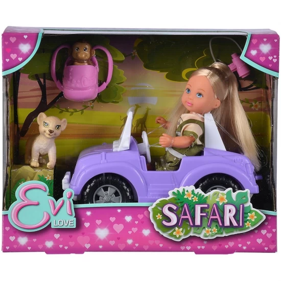 Papusa Simba Evi Love Safari 12 cm cu masinuta, animale si accesorii Papusa Simba Evi Love Safari 12 cm cu masinuta, animale si accesorii