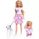 Papusa Simba Steffi Love Cute Walk papusa 29 cm, papusa 12 cm, 2 figurine si accesorii Papusa Simba Steffi Love Cute Walk papusa 29 cm, papusa 12 cm, 2 figurine si accesorii