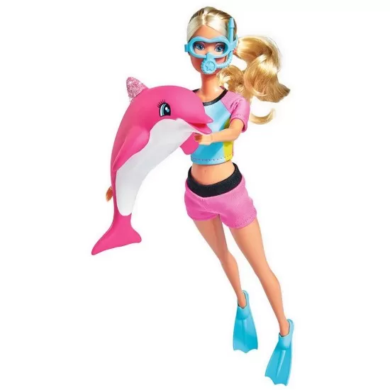 Papusa Simba Steffi Love Dolphin Fun 29 cm cu delfin si accesorii Papusa Simba Steffi Love Dolphin Fun 29 cm cu delfin si accesorii