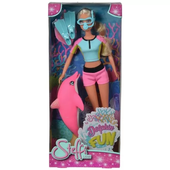 Papusa Simba Steffi Love Dolphin Fun 29 cm cu delfin si accesorii Papusa Simba Steffi Love Dolphin Fun 29 cm cu delfin si accesorii