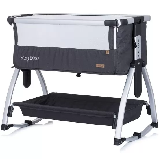 Patut Co-Sleeper Chipolino Baby Boss Anthracite Patut Co-Sleeper Chipolino Baby Boss Anthracite