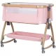 Patut co-sleeper Chipolino Charisma cu laterala culisanta Powder Pink Wood
