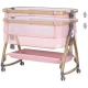 Patut co-sleeper Chipolino Charisma cu laterala culisanta Powder Pink Wood