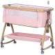 Patut co-sleeper Chipolino Charisma cu laterala culisanta Powder Pink Wood