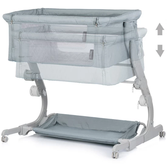 Patut co-sleeper Chipolino Eleganza cu laterala culisanta Basil