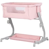 Patut co-sleeper Chipolino Eleganza cu laterala culisanta Pink Marshmallow