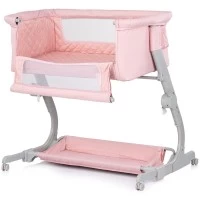 Patut co-sleeper Chipolino Eleganza cu laterala culisanta Pink Marshmallow