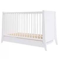 Patut copii din lemn Hubners Cosmo 120x60 cm alb cu sertar