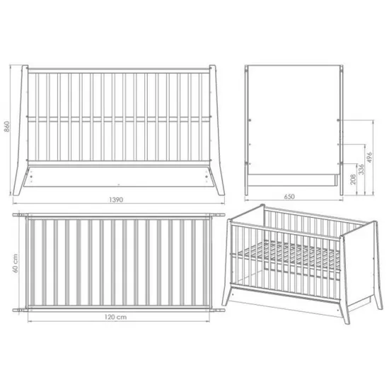 Patut copii din lemn Hubners Cosmo 120x60 cm alb cu sertar Patut copii din lemn Hubners Cosmo 120x60 cm alb cu sertar
