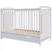 Patut copii din lemn Hubners Karly 120x60 alb cu sertar
