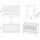 Patut copii din lemn Hubners Karly 120x60 alb cu sertar