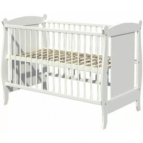 Patut copii din lemn Hubners Laura 120x60 cm Alb Patut copii din lemn Hubners Laura 120x60 cm Alb