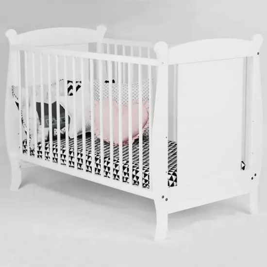 Patut copii din lemn Hubners Laura 120x60 cm Alb Patut copii din lemn Hubners Laura 120x60 cm Alb