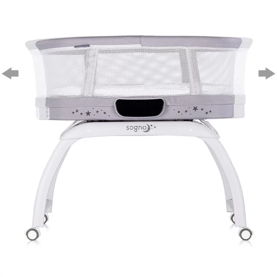 Patut cu leganare si cantar integrat Chipolino Sogno 2 in 1 Grey