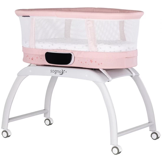 Patut cu leganare si cantar integrat Chipolino Sogno 2 in 1 Pink Patut cu leganare si cantar integrat Chipolino Sogno 2 in 1 Pink