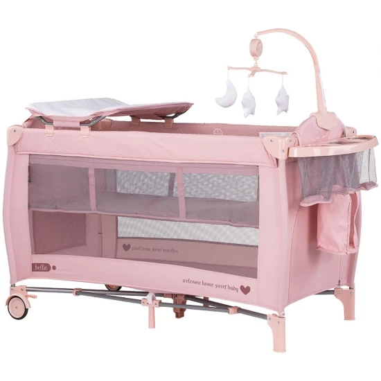 Patut pliabil cu saltea si carusel muzical Chipolino Bella Pink Marshmallow Patut pliabil cu saltea si carusel muzical Chipolino Bella Pink Marshmallow