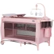 Patut pliabil cu carusel muzical Chipolino Bella Powder Pink