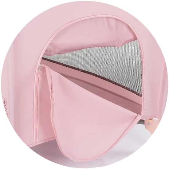 Patut pliabil cu carusel muzical Chipolino Bella Powder Pink