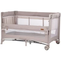 Patut pliabil Chipolino Glory cu laterala culisanta Tiramisu