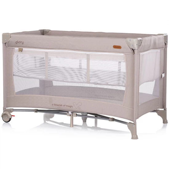 Patut pliabil Chipolino Glory cu laterala culisanta Tiramisu