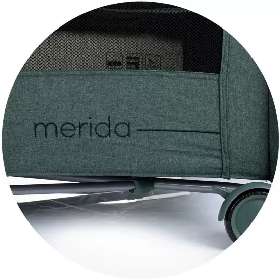 Patut pliabil Chipolino Merida Aloe Linen cu laterala culisanta Patut pliabil Chipolino Merida Aloe Linen cu laterala culisanta