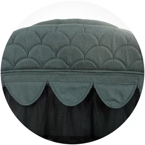 Patut pliabil Chipolino Merida Aloe Linen cu laterala culisanta Patut pliabil Chipolino Merida Aloe Linen cu laterala culisanta