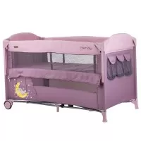 Patut pliabil Chipolino Merida Blush cu laterala culisanta