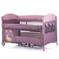 Patut pliabil Chipolino Merida Blush cu laterala culisanta