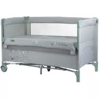 Patut pliabil Chipolino Relax Aloe Linen cu laterala culisanta