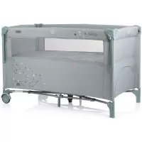 Patut pliabil Chipolino Relax Aloe Linen cu laterala culisanta